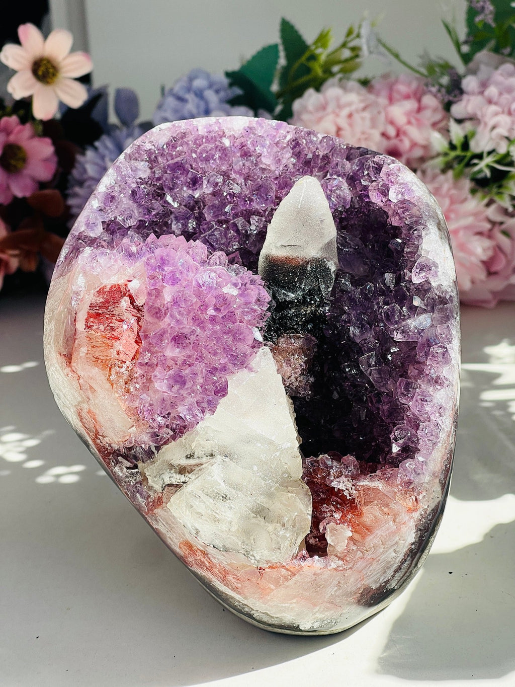 Gorgeous Amethyst with Calcite from Uruguay - Million Years Crystal