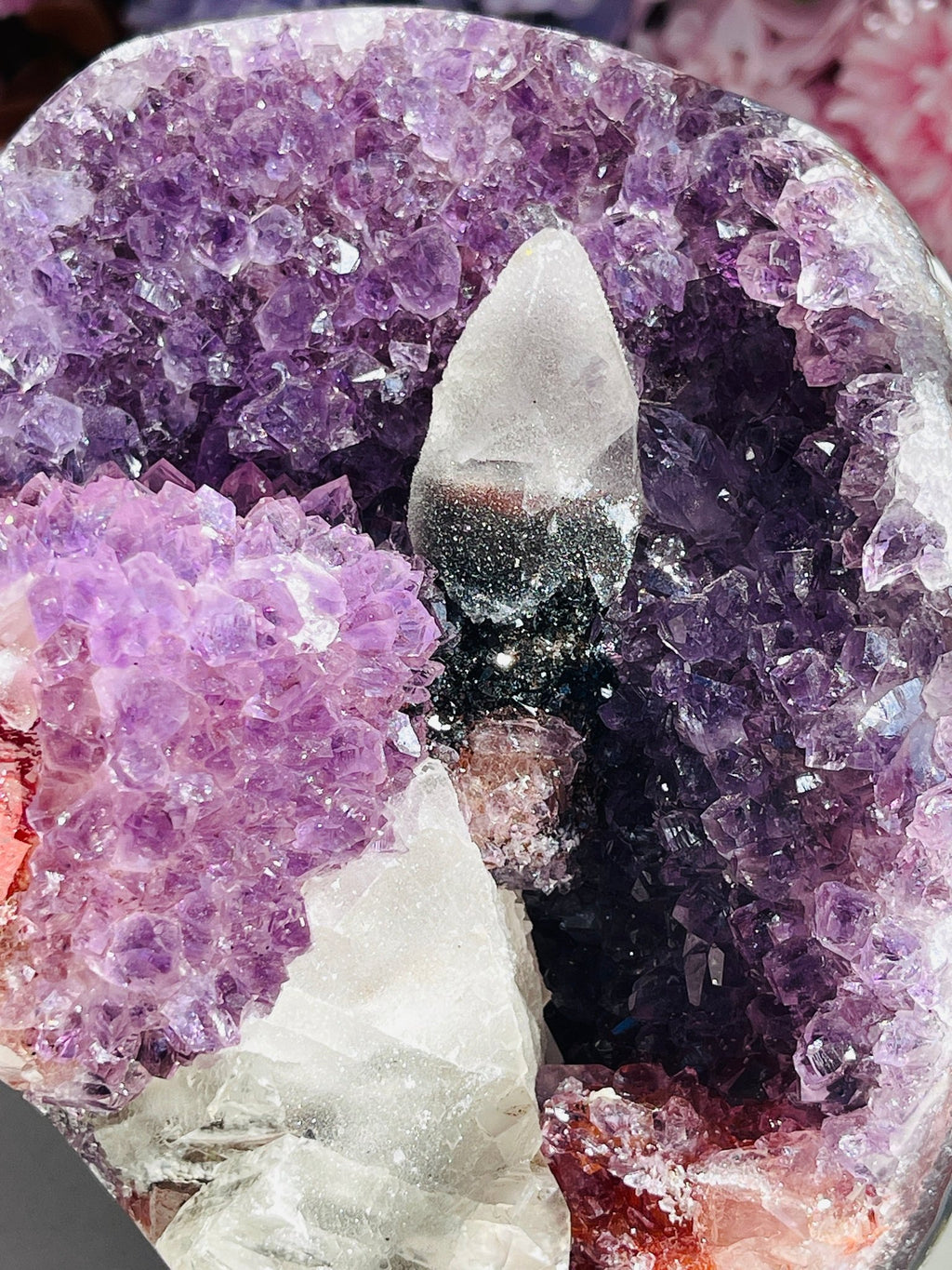 Gorgeous Amethyst with Calcite from Uruguay - Million Years Crystal