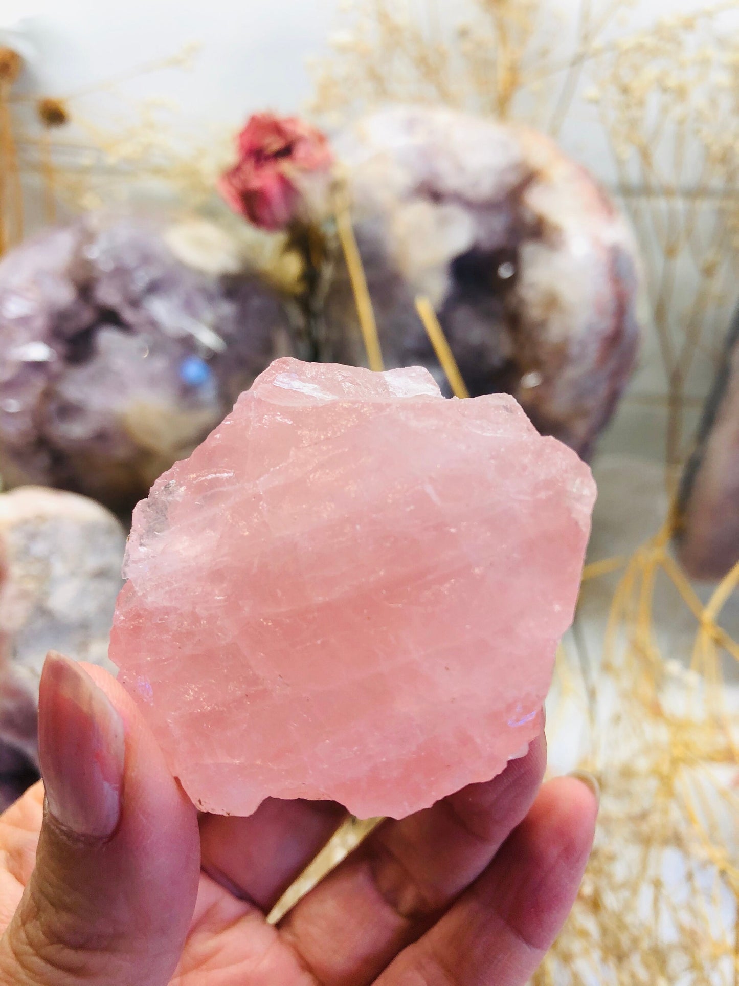 Rose Quartz Raw Natural Healing Crystal,  Large Rose Quartz Chunk, Raw Rose Quartz Specimen, Gift for Mum , Love Crystals