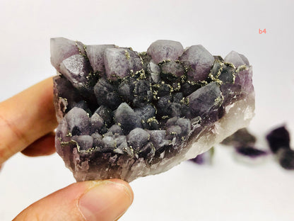 Rare Amethyst with Pyrite Specimens, Amethyst and Pyrite Mineral Specimen,  Raw Amethyst Cluster with Pyrite , Rare Mineral Specimen