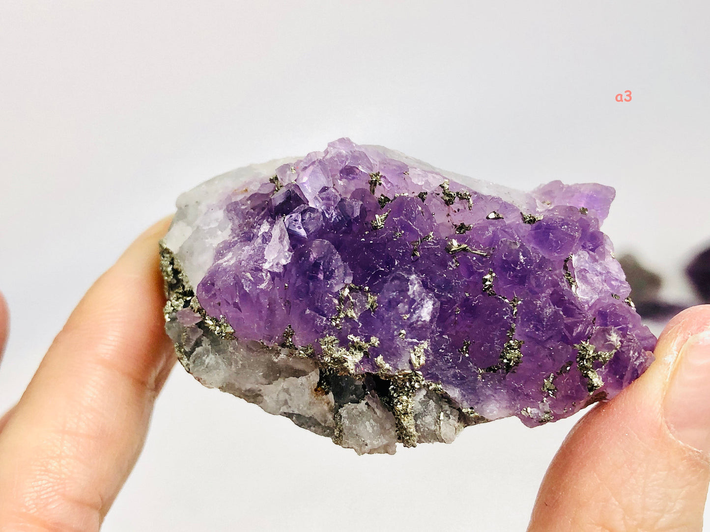 Rare Amethyst with Pyrite Specimens, Amethyst and Pyrite Mineral Specimen,  Raw Amethyst Cluster with Pyrite , Rare Mineral Specimen