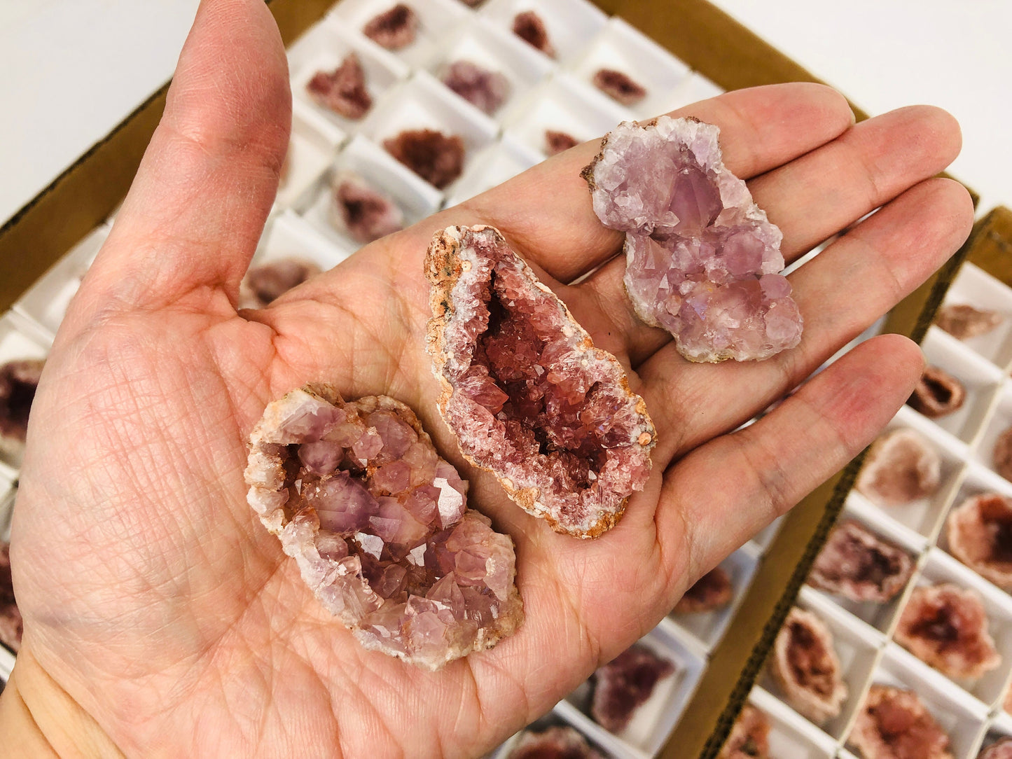 Pink Amethyst Crystal, Mini Pink Amethyst Geode from Argentina, AAA Grade Pink Amethyst Rough Geode, One Piece -You Choose -B7 Mini