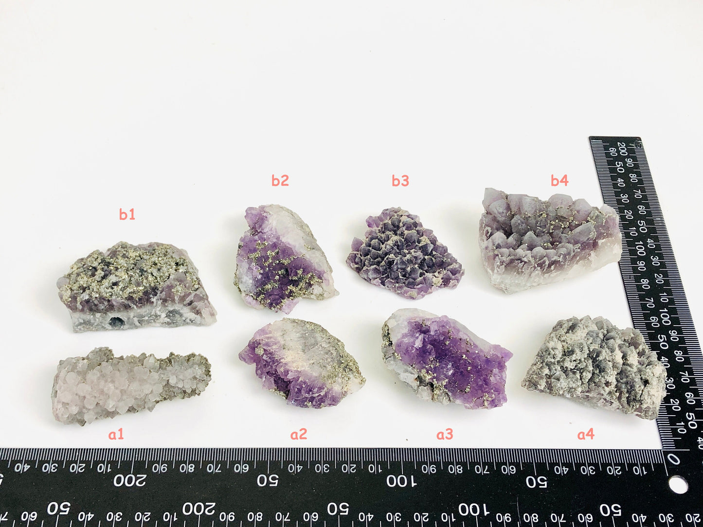 Rare Amethyst with Pyrite Specimens, Amethyst and Pyrite Mineral Specimen,  Raw Amethyst Cluster with Pyrite , Rare Mineral Specimen