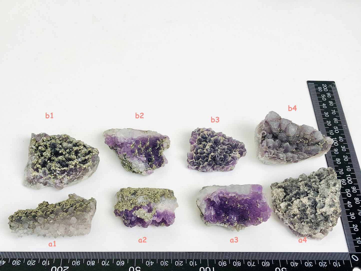 Rare Amethyst with Pyrite Specimens, Amethyst and Pyrite Mineral Specimen,  Raw Amethyst Cluster with Pyrite , Rare Mineral Specimen