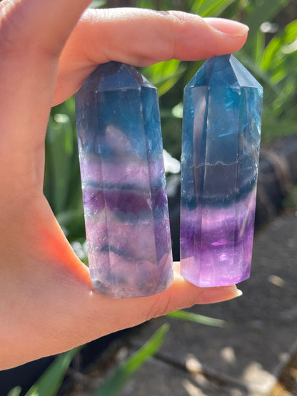 Rainbow Fluorite Point, High Quality Fluorite Wand, Large Fluorite Tower, Fluorite Crystal, Polished Fluorite, Rainbow Fluorite Crystal