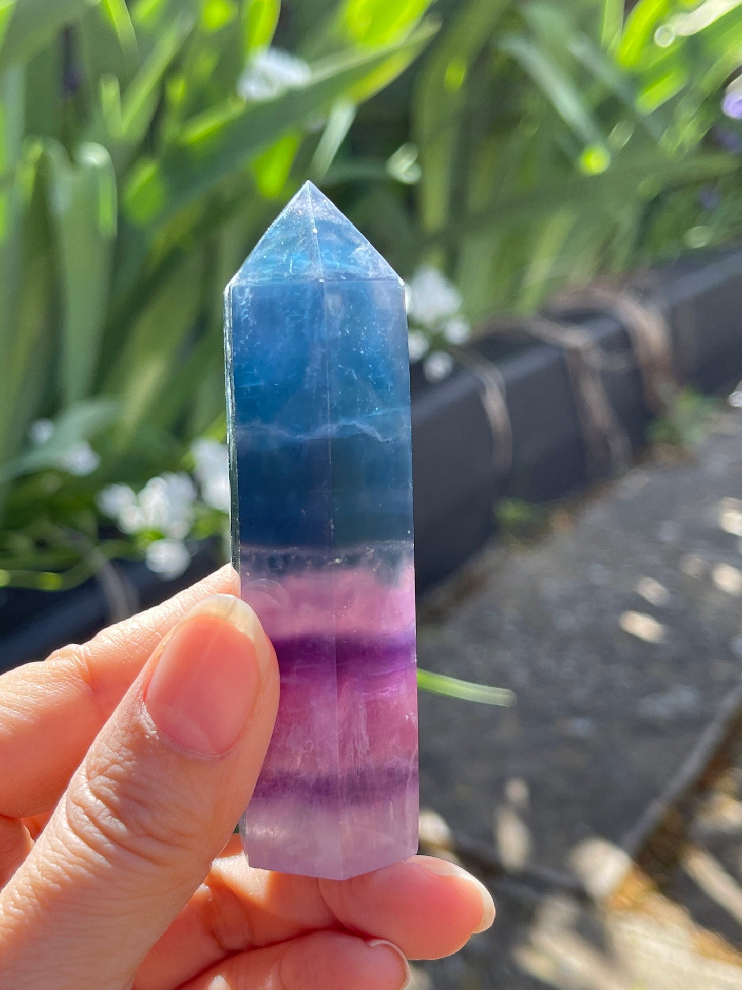 Rainbow Fluorite Point, High Quality Fluorite Wand, Large Fluorite Tower, Fluorite Crystal, Polished Fluorite, Rainbow Fluorite Crystal