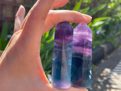 Rainbow Fluorite Point, High Quality Fluorite Wand, Large Fluorite Tower, Fluorite Crystal, Polished Fluorite, Rainbow Fluorite Crystal