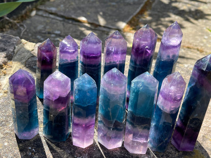 Rainbow Fluorite Point, High Quality Fluorite Wand, Large Fluorite Tower, Fluorite Crystal, Polished Fluorite, Rainbow Fluorite Crystal