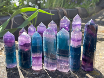 Rainbow Fluorite Point, High Quality Fluorite Wand, Large Fluorite Tower, Fluorite Crystal, Polished Fluorite, Rainbow Fluorite Crystal