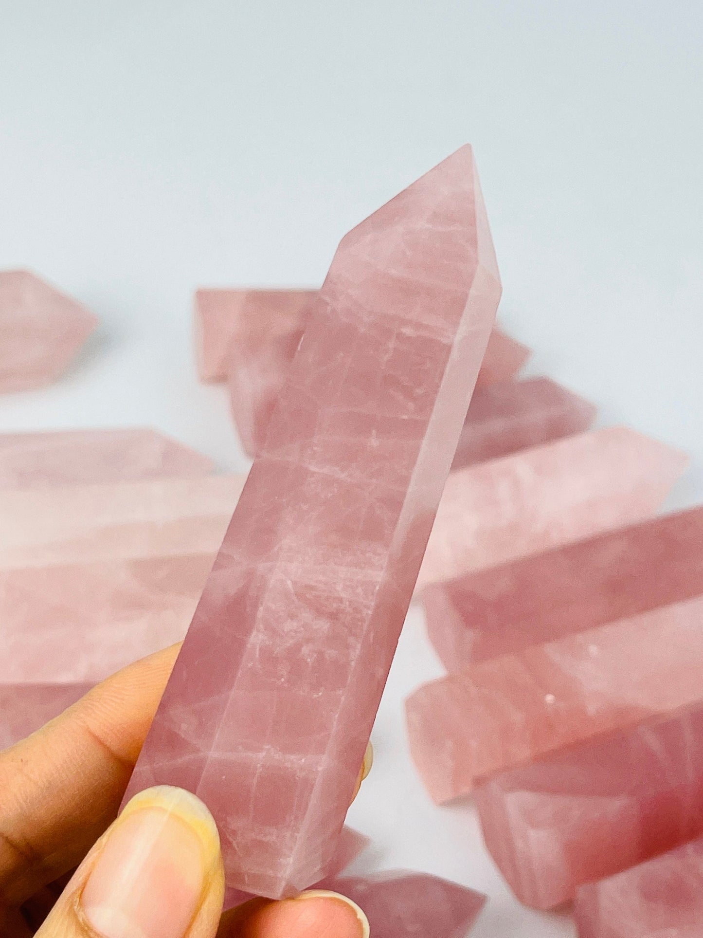 Rose Quartz Towers, Rose Quartz Crystal Points, Pink Rose Quartz, Lavender Rose Quartz, Gemstone Point / Tower / Wand, Pink Crystal