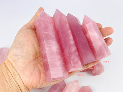 Rose Quartz Towers, Rose Quartz Crystal Points, Pink Rose Quartz, Lavender Rose Quartz, Gemstone Point / Tower / Wand, Pink Crystal