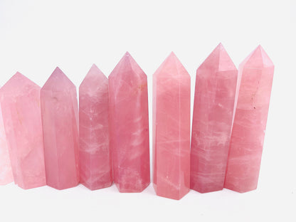 Rose Quartz Towers, Rose Quartz Crystal Points, Pink Rose Quartz, Lavender Rose Quartz, Gemstone Point / Tower / Wand, Pink Crystal