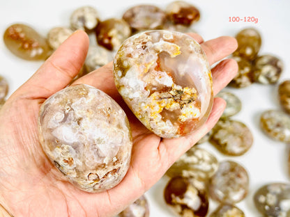 Flower Agate Palm Stone