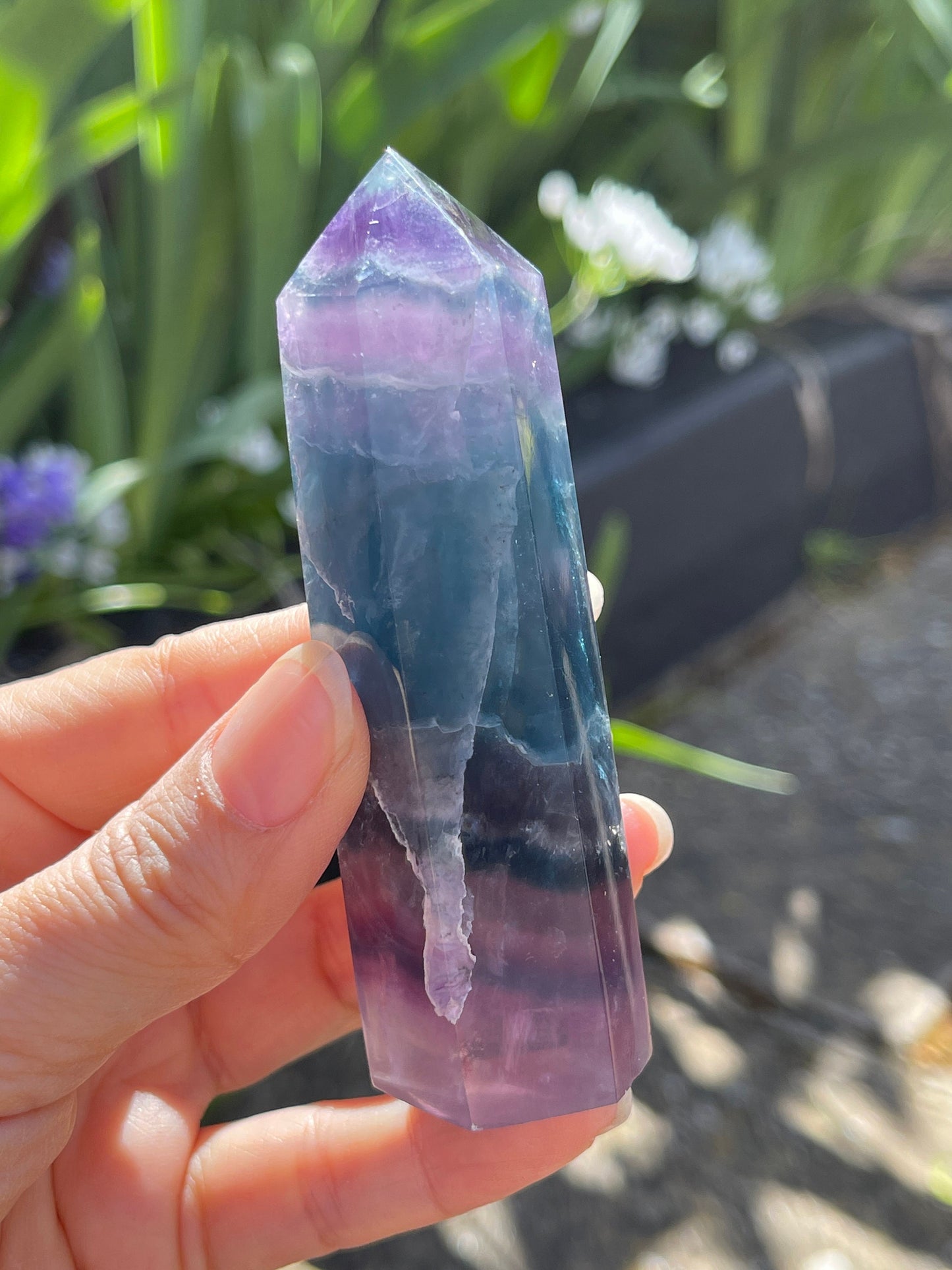 Rainbow Fluorite Point, High Quality Fluorite Wand, Large Fluorite Tower, Fluorite Crystal, Polished Fluorite, Rainbow Fluorite Crystal