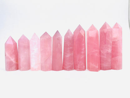 Rose Quartz Towers, Rose Quartz Crystal Points, Pink Rose Quartz, Lavender Rose Quartz, Gemstone Point / Tower / Wand, Pink Crystal