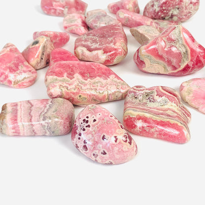 Rhodochrosite Tumbled Stone, Jumbo Argentina Banded Rhodochrosite Crystal, Rhodochrosite from Argentina, Pink Rhodochrosite