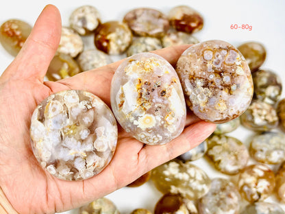 Flower Agate Palm Stone