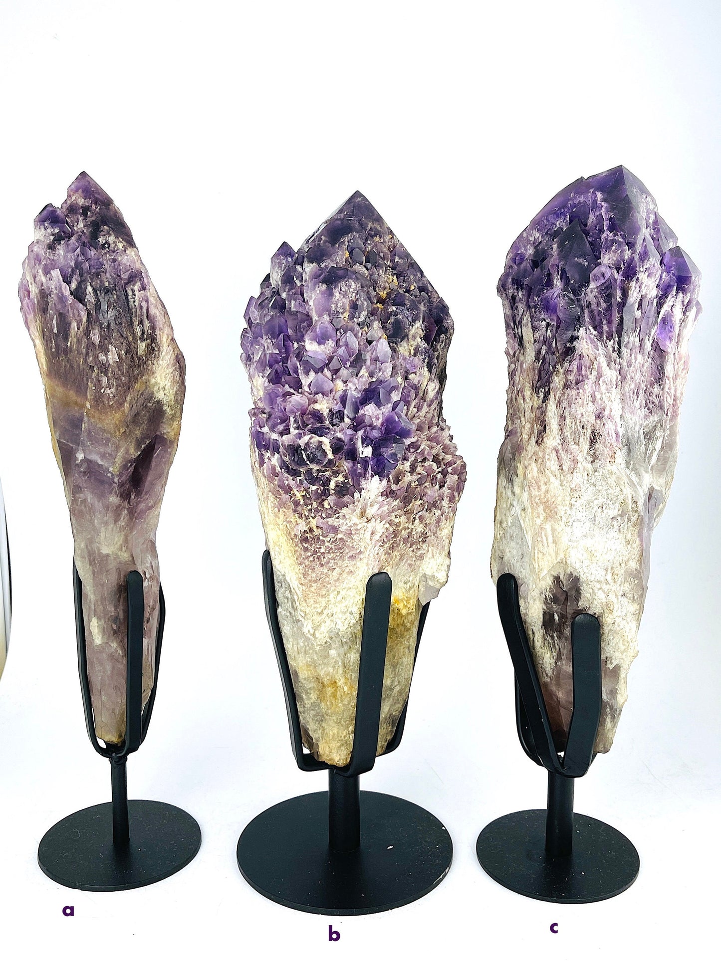 XXL Natural Raw Elestial Amethyst on Stand