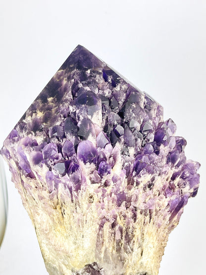 XXL Natural Raw Elestial Amethyst on Stand