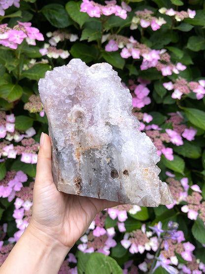 Unique Stalactite, 2.14kg Amethyst Stalactite with Pink Amethyst, Clear pale Amethyst Cluster - Mineral Specimen - Amethyst Specimen