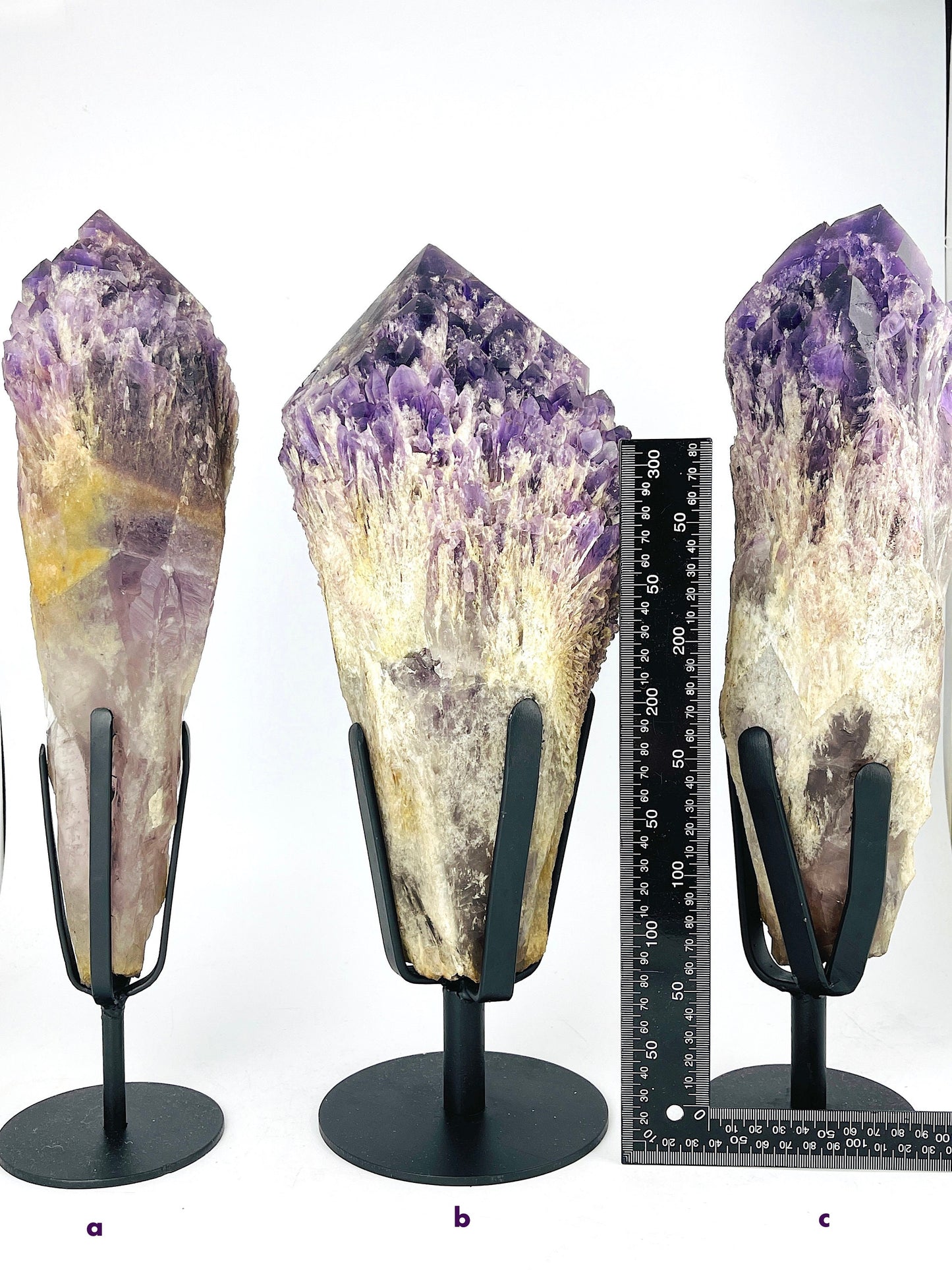 XXL Natural Raw Elestial Amethyst on Stand