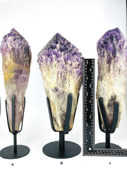 XXL Natural Raw Elestial Amethyst on Stand