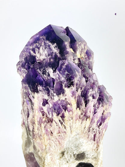 XXL Natural Raw Elestial Amethyst on Stand