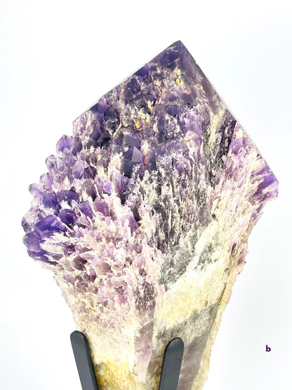 XXL Natural Raw Elestial Amethyst on Stand