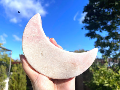 Pink Amethyst Crescent Moon, XXLarge Sparkling Pink Amethyst Moon, Rare Pink Amethyst Crystal Moon, Crystal Gift, Rare Crystal