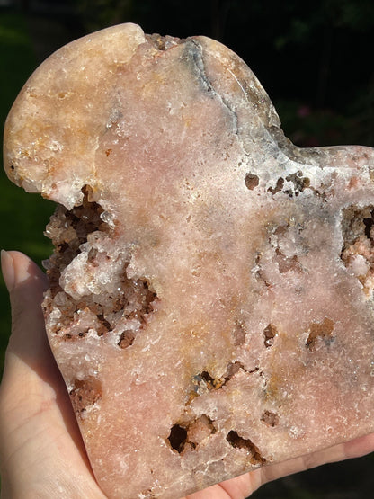 Pink Amethyst Heart, 959g Pink Amethyst Druzy Heart, Pink Amethyst Crystal Heart, Crystal Heart, Crystal Gift, Healing Crystal