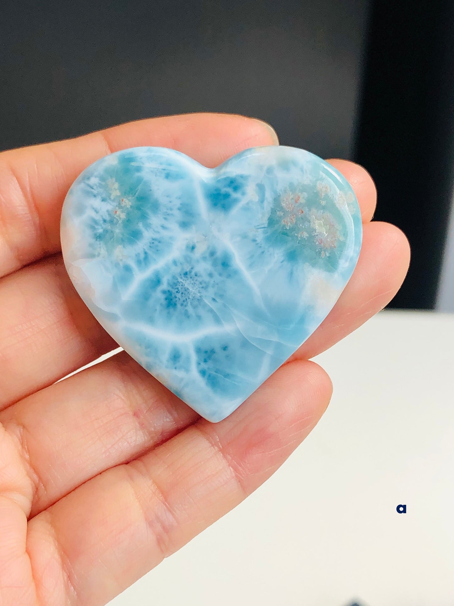 Larimar Heart, AAA+ Grade Natural Larimar Heart,  XLarge rare Larimar Heart, High Quality Larimar, Larimar Jewellery DIY, Crystal Gift