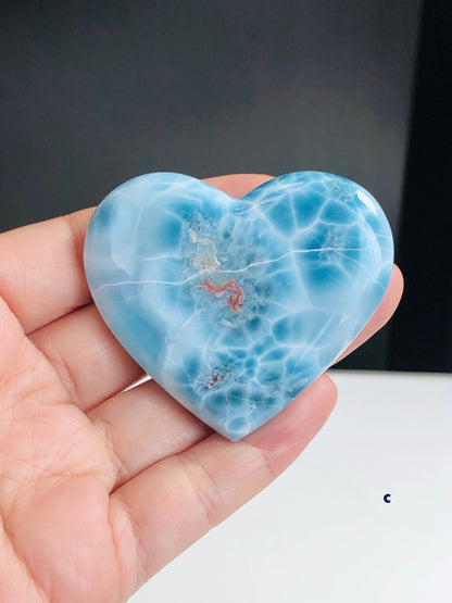 Larimar Heart, AAA+ Grade Natural Larimar Heart,  XLarge rare Larimar Heart, High Quality Larimar, Larimar Jewellery DIY, Crystal Gift