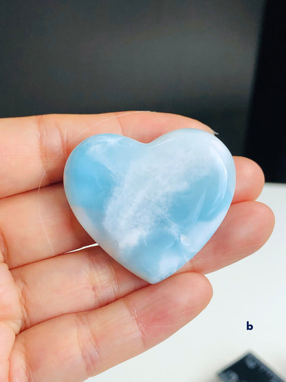 Larimar Heart, AAA+ Grade Natural Larimar Heart,  XLarge rare Larimar Heart, High Quality Larimar, Larimar Jewellery DIY, Crystal Gift