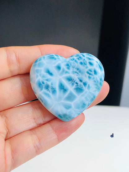 Larimar Heart, AAA+ Grade Natural Larimar Heart,  XLarge rare Larimar Heart, High Quality Larimar, Larimar Jewellery DIY, Crystal Gift