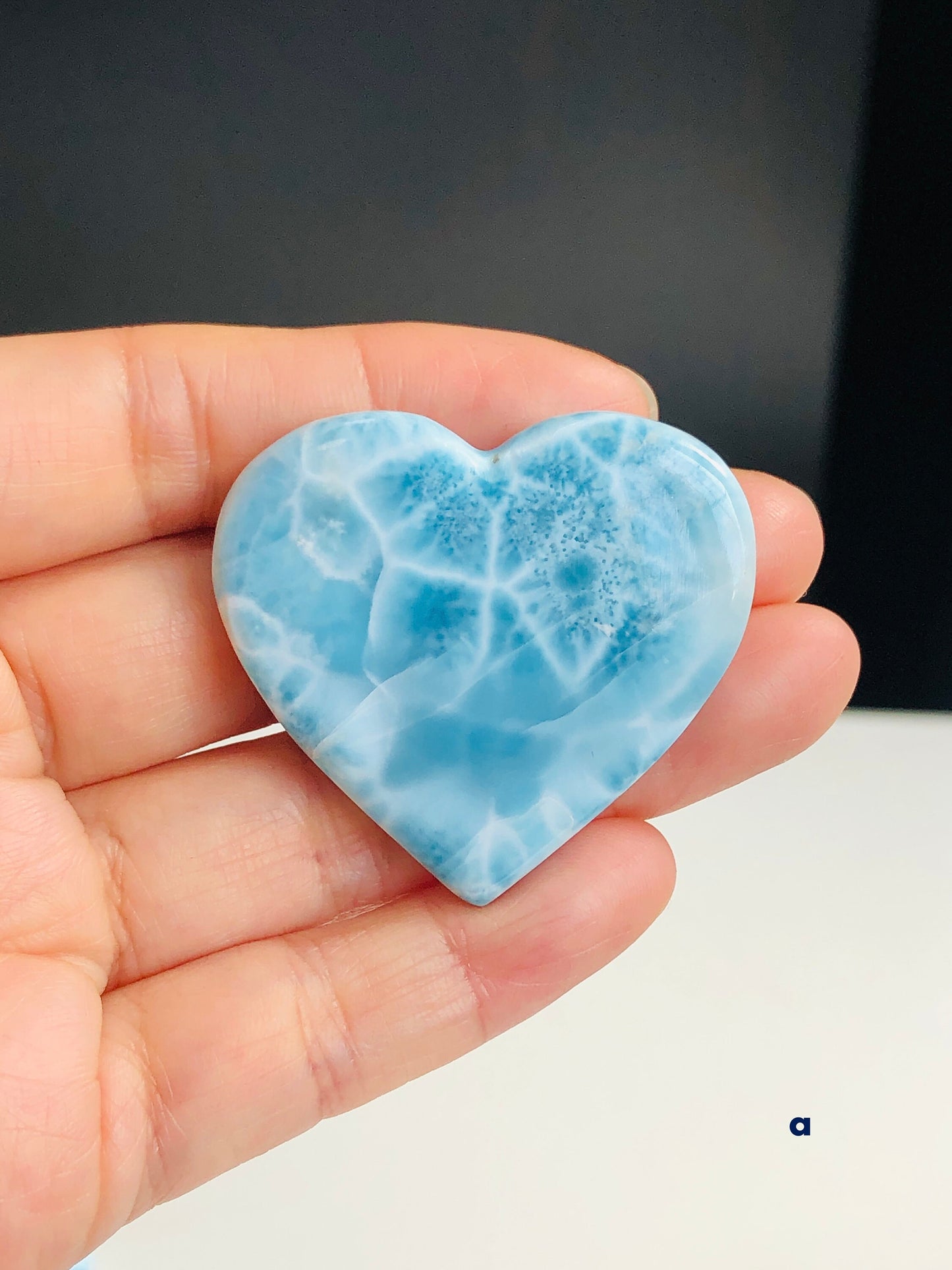 Larimar Heart, AAA+ Grade Natural Larimar Heart,  XLarge rare Larimar Heart, High Quality Larimar, Larimar Jewellery DIY, Crystal Gift