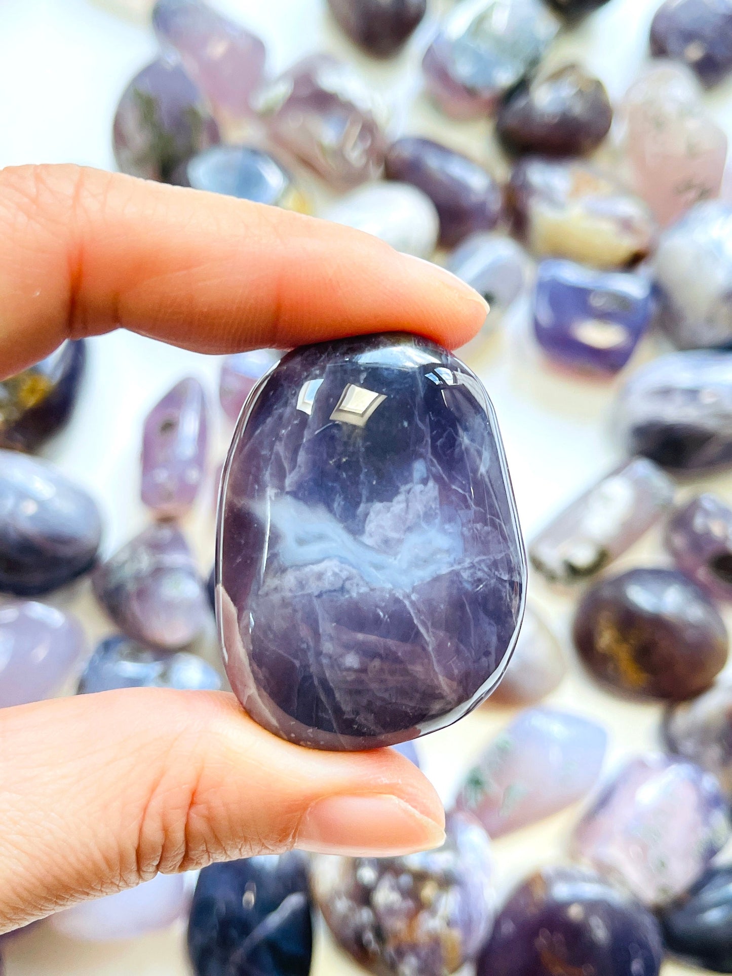 Galaxy Purple Chalcedony TumbleStone