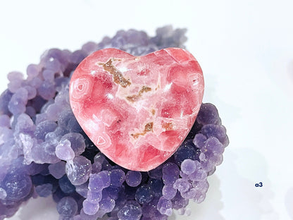 22-36mm Argentina Banded Rhodochrosite puffy heart