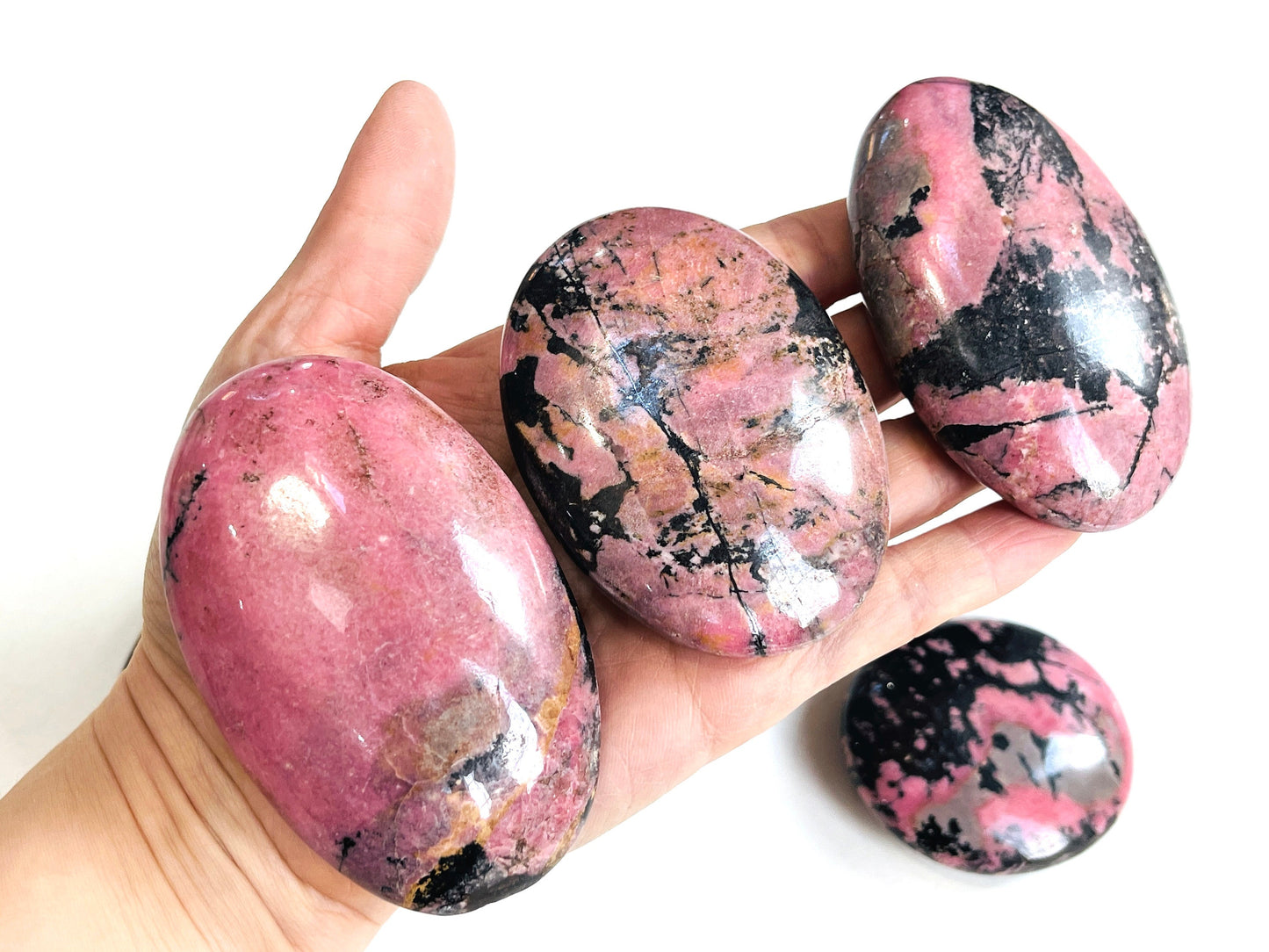 Rhodonite Palmstone, Premium Quality Rhodonite Palmstone , Pink Crystal Heart,  Rhodonite Crystal heart, Healing Crystal, Crystal Gift