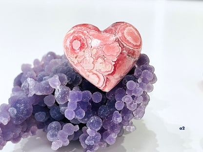 22-36mm Argentina Banded Rhodochrosite puffy heart