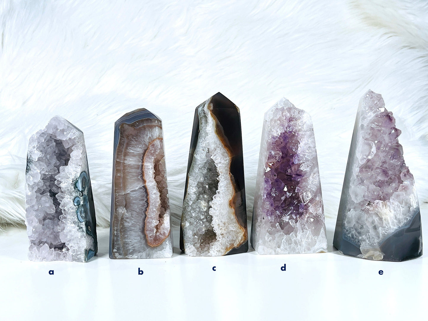 Agate Tower with Amethyst Druzy