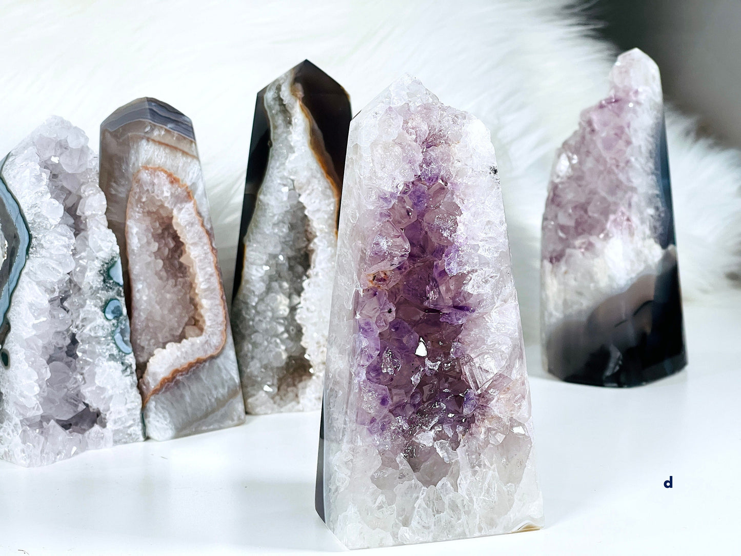 Agate Tower with Amethyst Druzy