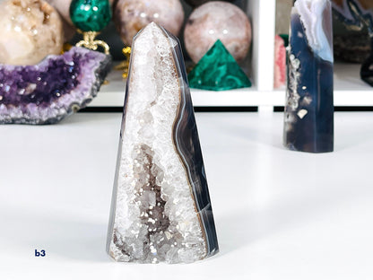 Premium Quality Agate Druzy Tower Point