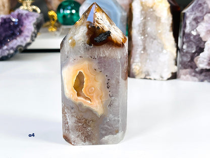 Super Extra Quality Agate Druzy Tower Point