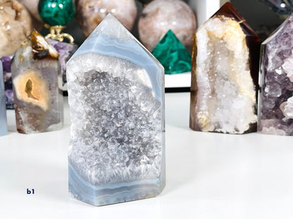 Super Extra Quality Agate Druzy Tower Point