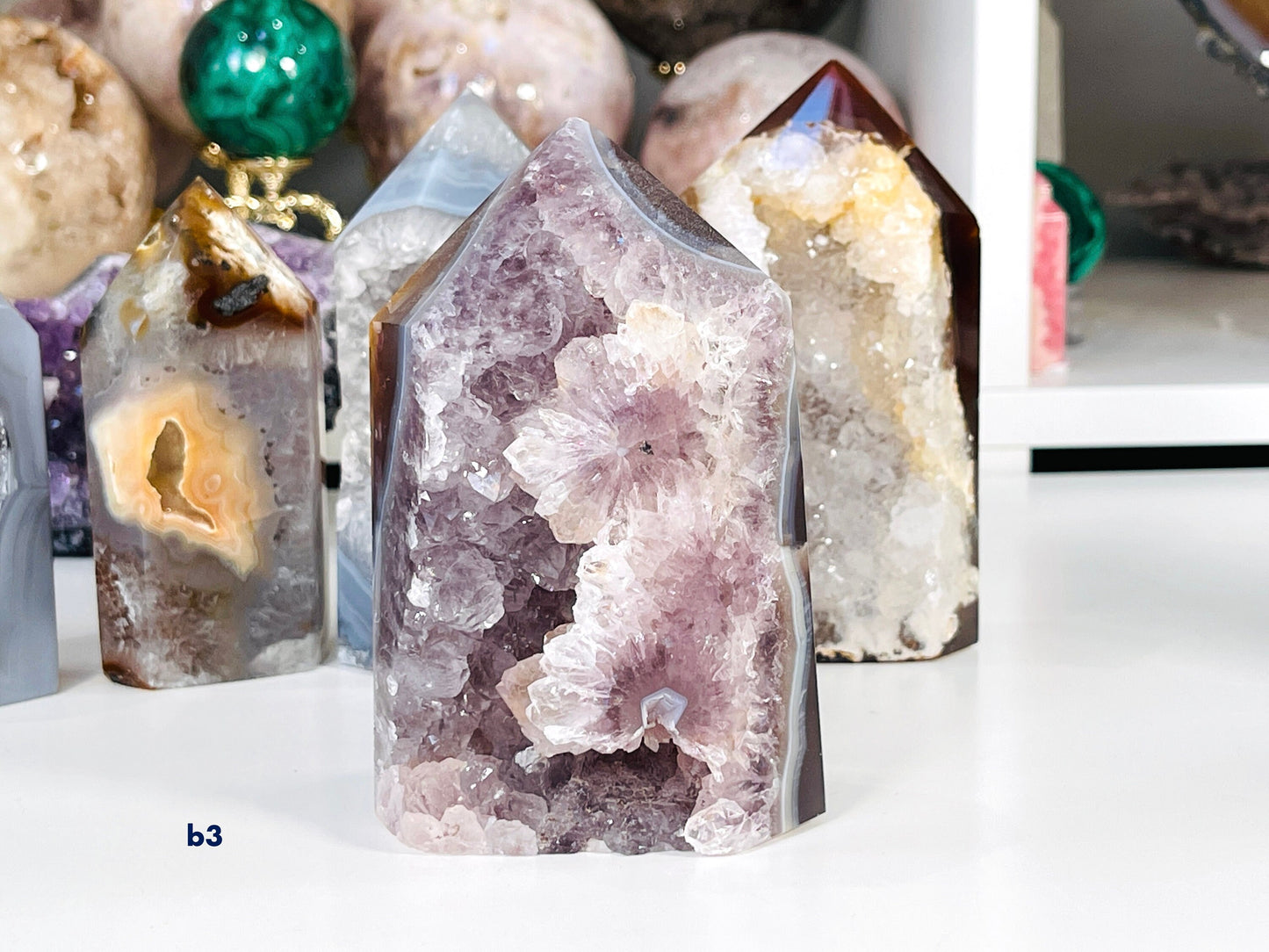 Super Extra Quality Agate Druzy Tower Point