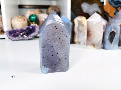 Super Extra Quality Agate Druzy Tower Point