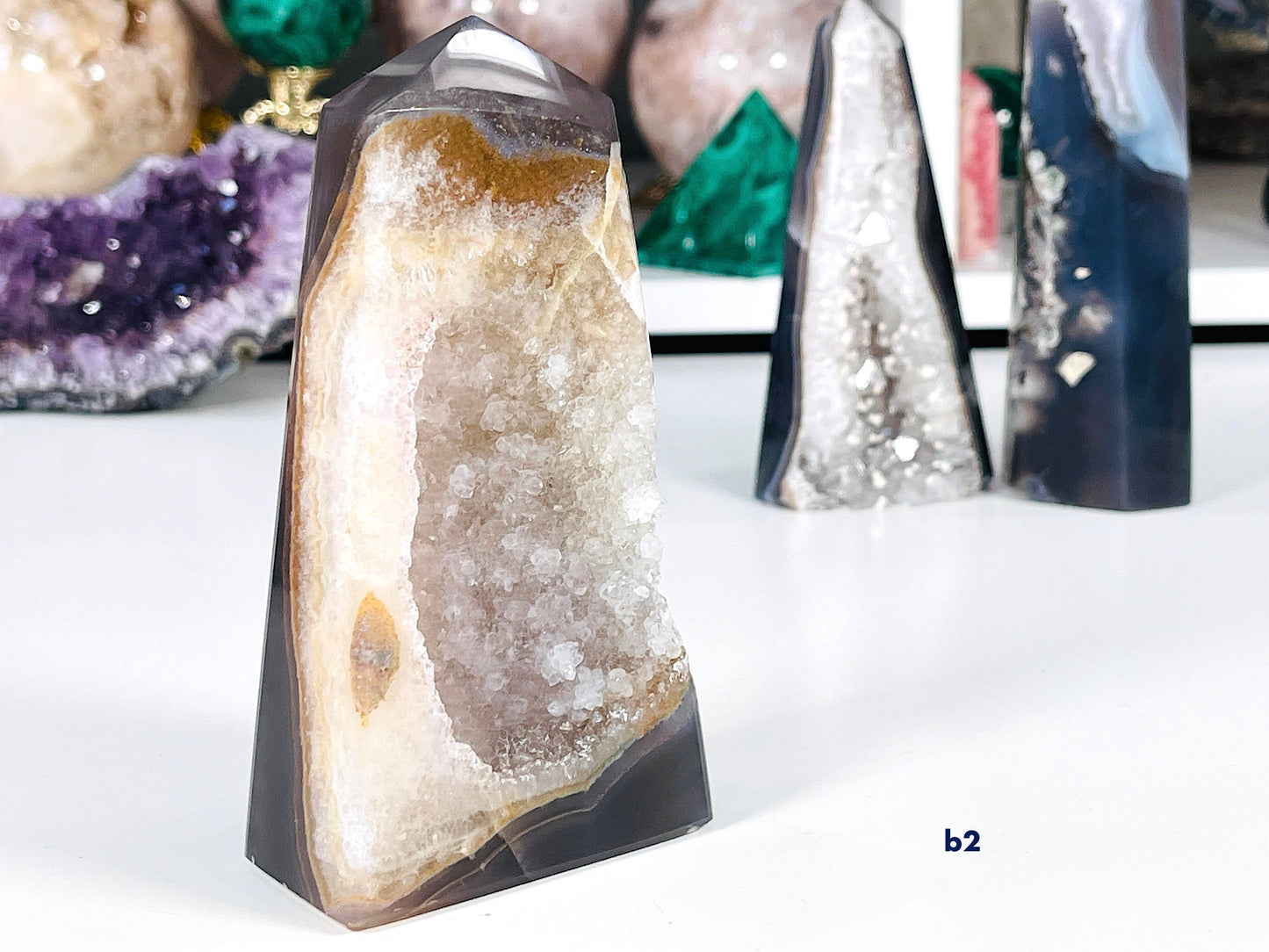 Premium Quality Agate Druzy Tower Point