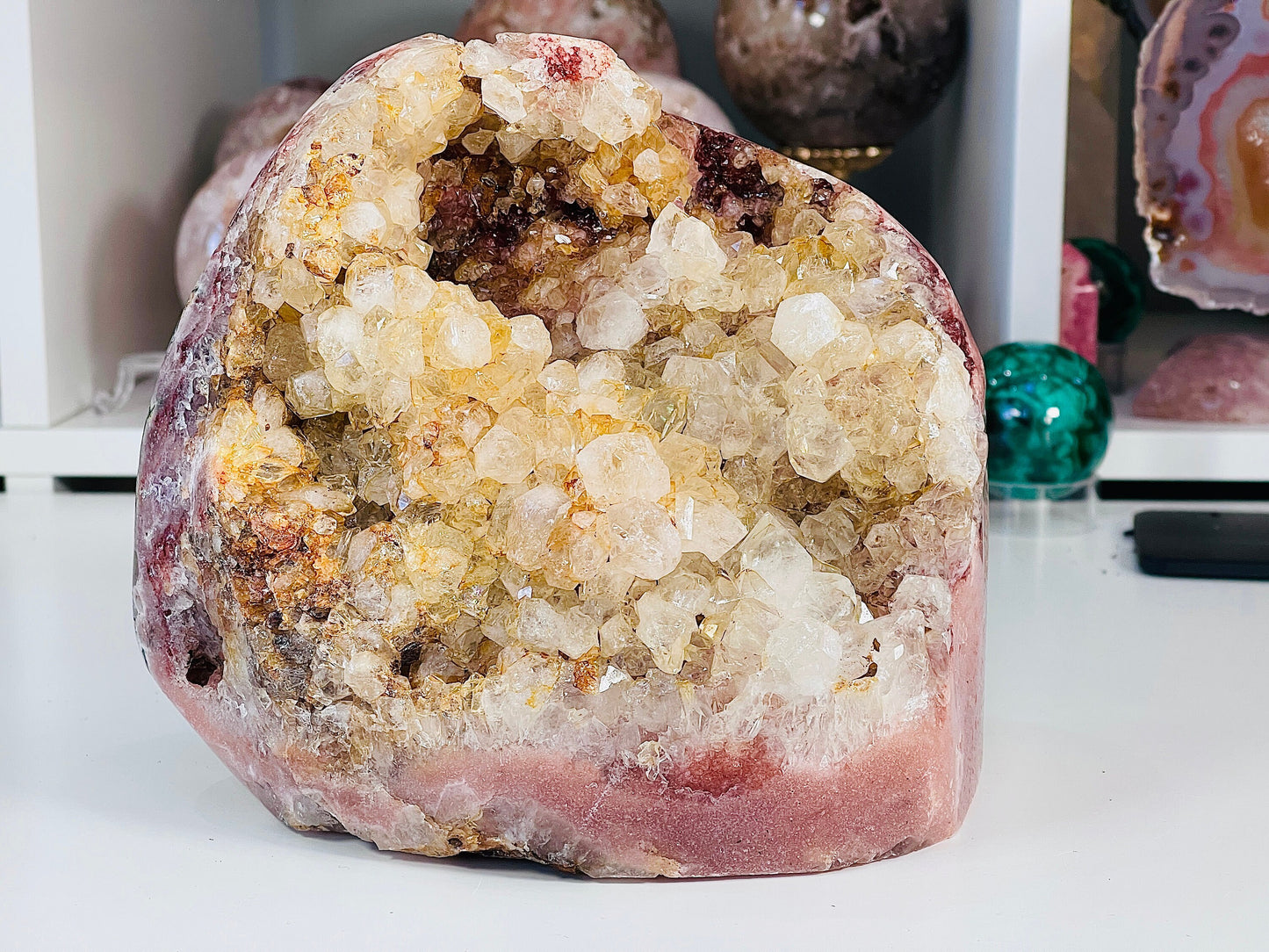 Pink Amethyst Freeform, 3.8kg Large Super Druzy Pink Amethyst Crystal Freeform, Pink Amethyst Cutbase, Crystal Gift, Statement Crystal