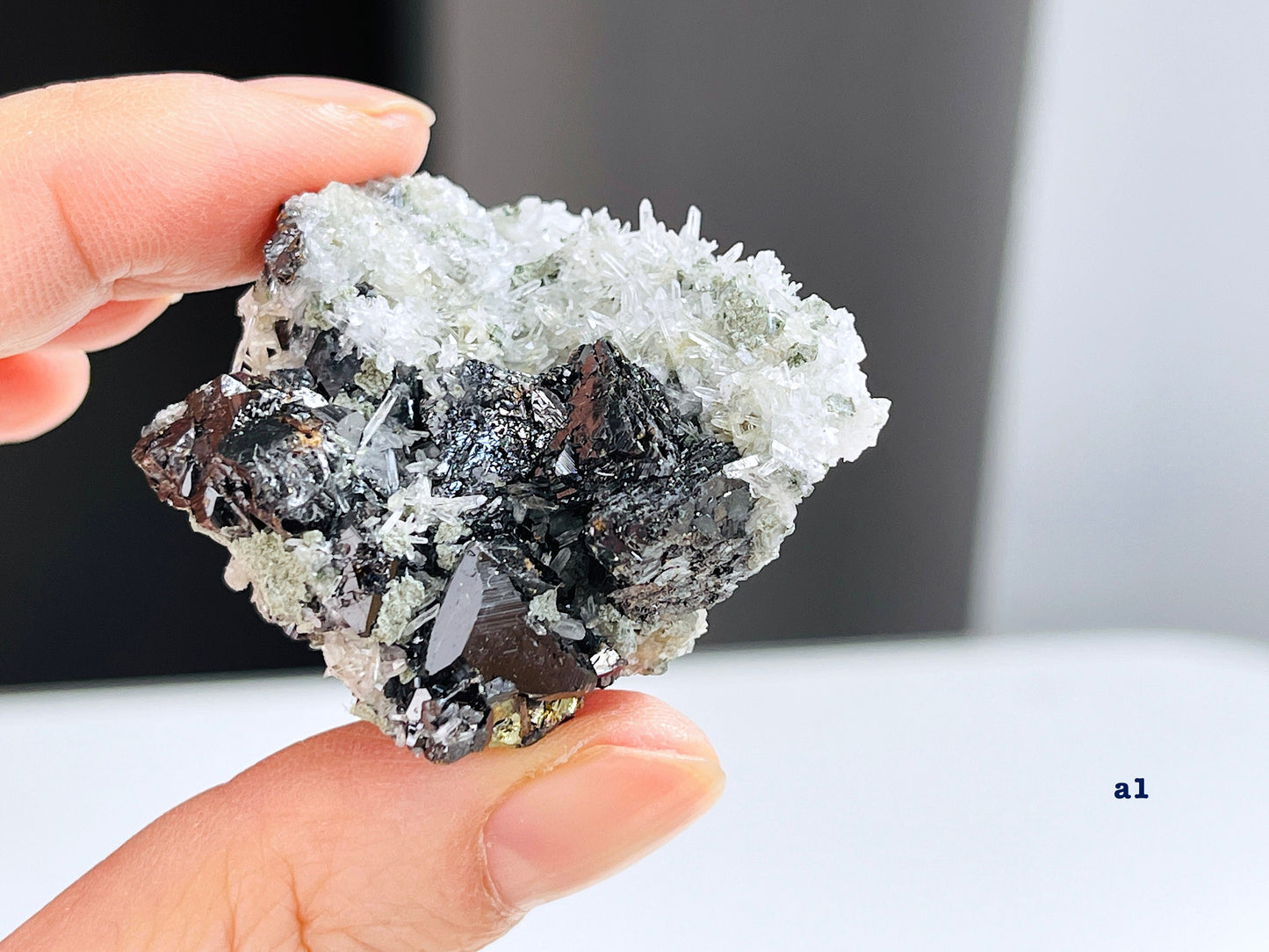 Sphalerite with Galena and Quartz, Sphalerite Mineral Specimen, Natural Sphalerite, Natural Galena Crystal, Raw Crystals, Quartz Cluster