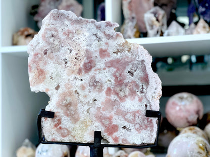 Pink Amethyst, 5.9kg Pink Amethyst Slab on Stands,  Amazing Pink Amethyst Druzy Slabs, Natural Pink Amethyst on Stand, Crystal Gift,